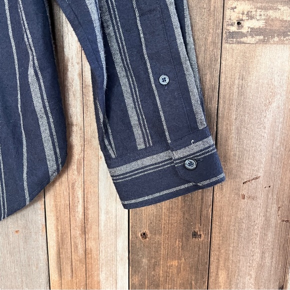 Vince Slim Fit Striped Flannel Button Down Shirt - Picture 5 of 7